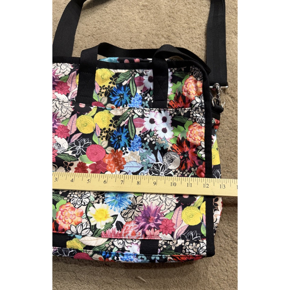 NWT LeSportsac Gabrielle Box Tote, Floral Delight Suitcase Sleeve Adj Strap - Picture 12 of 14